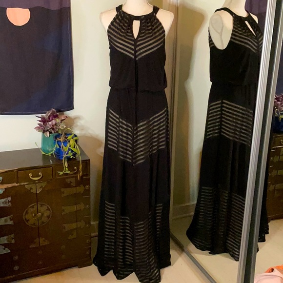 London Times Floor Length Black Dress, Size 10 - Picture 1 of 9